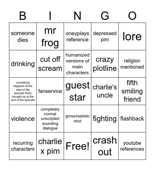 SMILING FRIENDS SEASON 3 Bingo Card