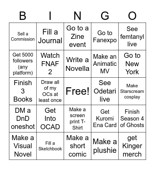 2025 Bingo Card