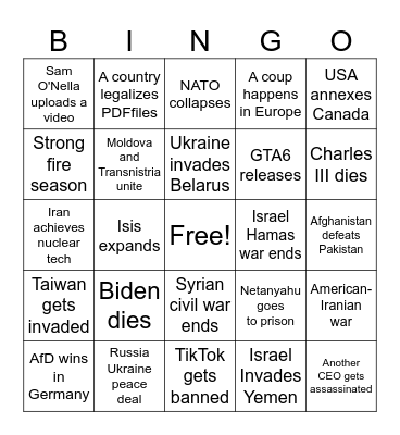 2025 Bingo Card