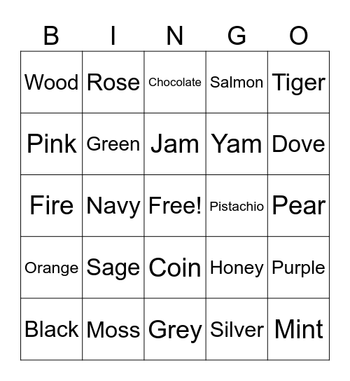 สี Bingo Card