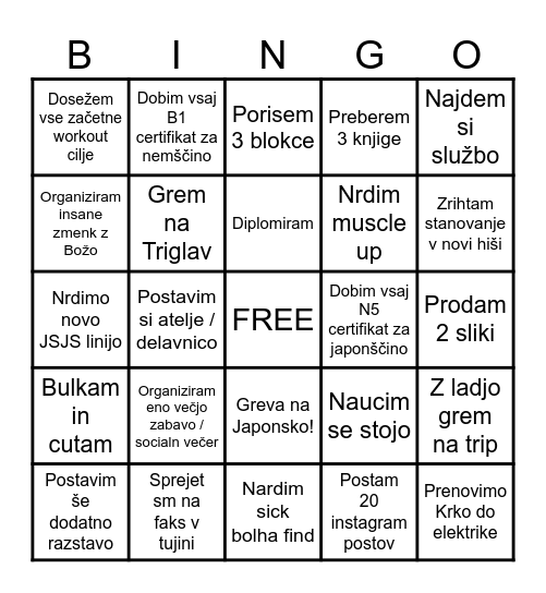 Bingo 2025 Bingo Card