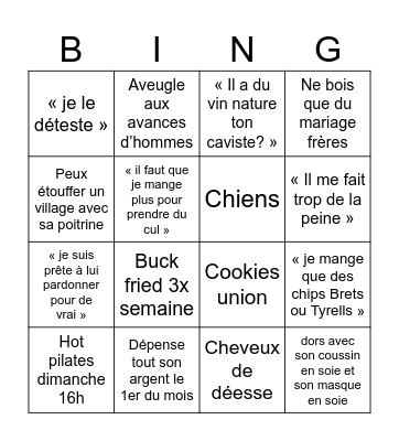 Kikinette Bingo Card