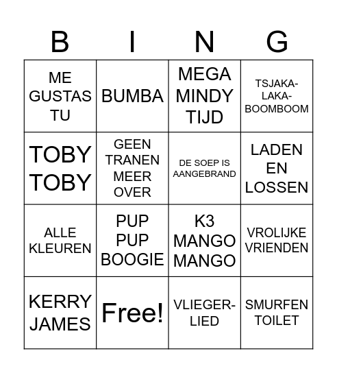 MUZIEKBINGO Card