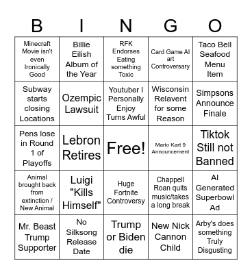 2025 Bingo Card