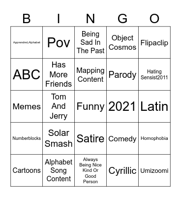 Gustavostrompy Toons Bingo Card
