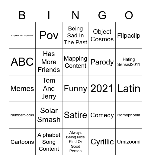 Gustavostrompy Toons Bingo Card