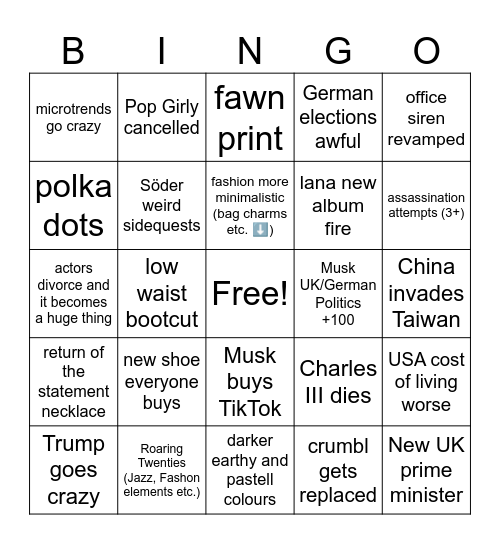 2025 Bingo Card