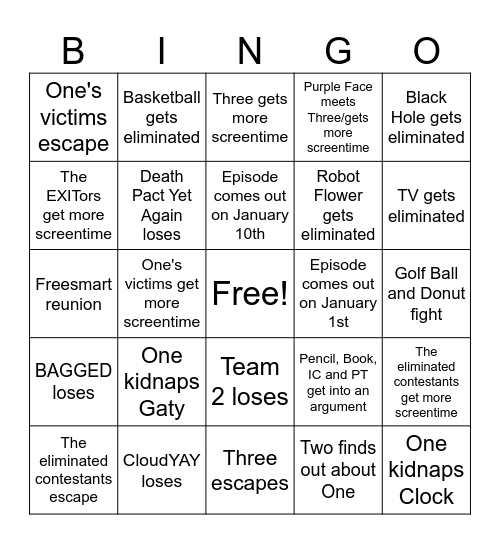 TPOT 15 bingo Card