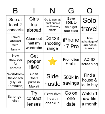 2025 Bingo Card
