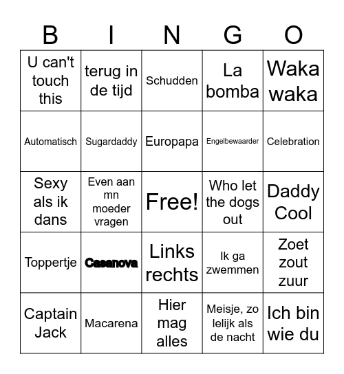 Oud&Nieuw Bingo Card