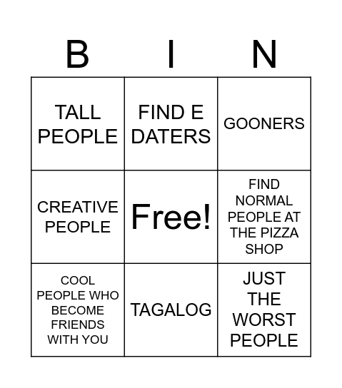 eeeeeeeeeeeeeeeeeeeeeeee Bingo Card