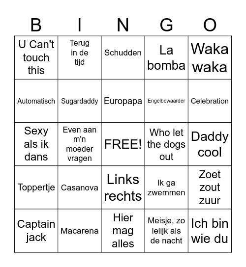 Oud&Nieuw Bingo Card