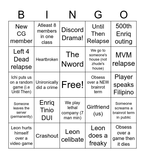 Cursed Graveyard 2025 Bingo Card Bingo Card