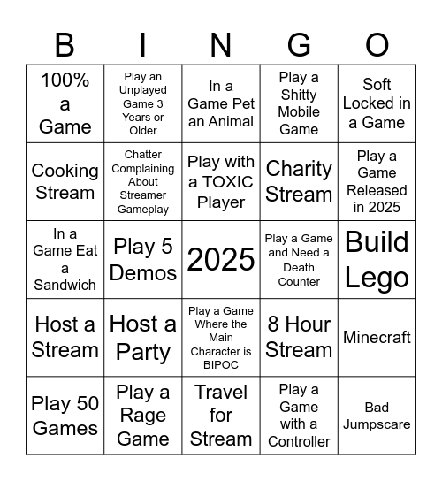 2025 BINGO Card