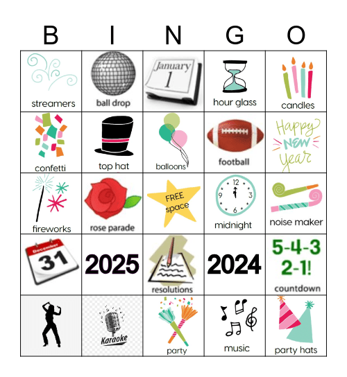 New Years BINGO Card