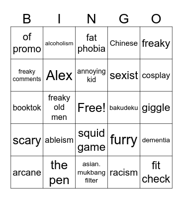 insta reels Bingo Card