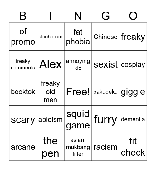 insta reels Bingo Card