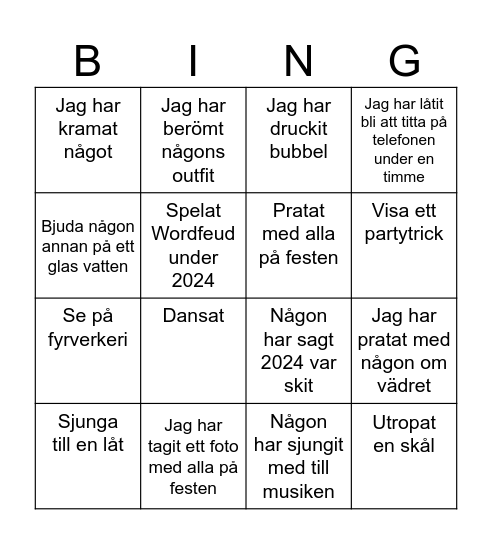 2024 Bingo Card