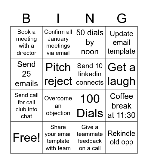 BDR Bingo Card