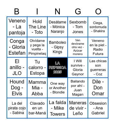 Bingo Musical "La repisica" Bingo Card
