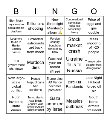 2025 Bingo Card