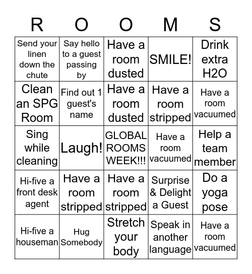 Happy Rooms Appreciation Week! Bingo Card