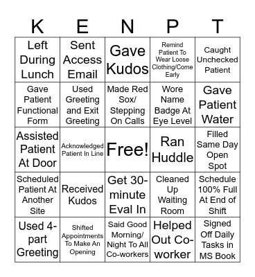 Medical Secretary Bingo Card