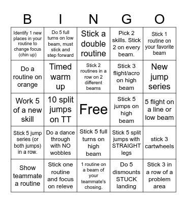 BEAM Bingo Card