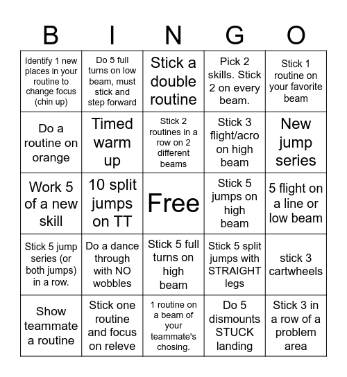 BEAM Bingo Card