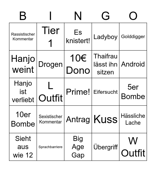 Hanjo in Thailand Bingo Card