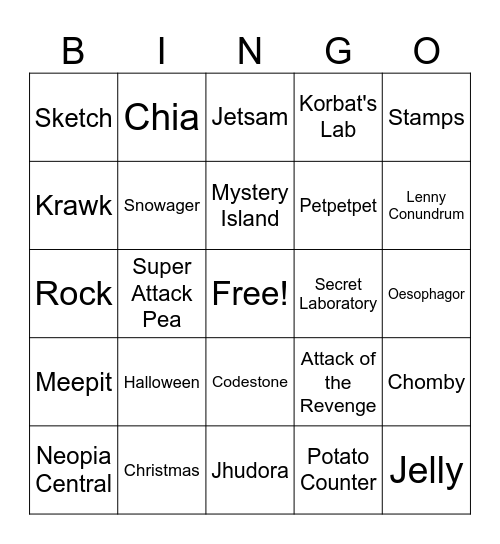 Insomnia Bingo Card