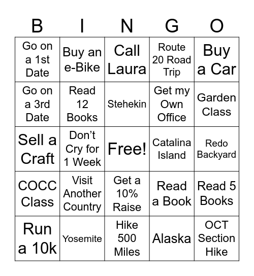 2025 Bingo Card Bingo Card