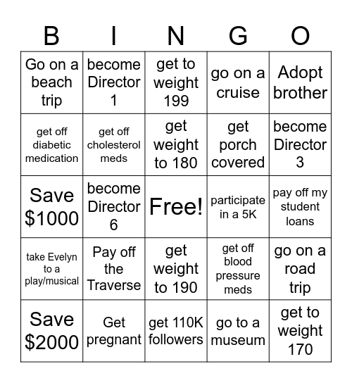 2025 Bingo Card