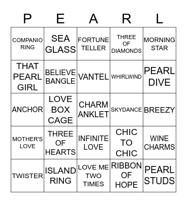 I GOT PEARLS! Bingo Card