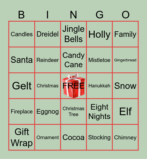 Holiday Bingo Card