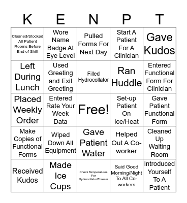 Medical Assistant  Bingo Card