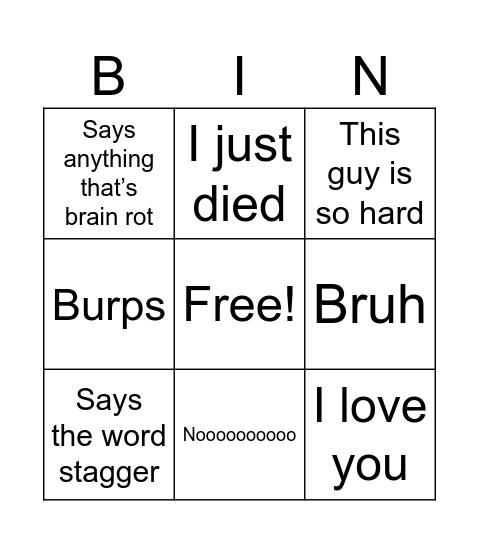 Elden ring bingo Card