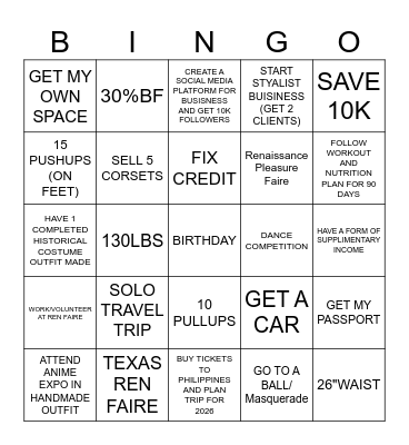 2025 Bingo Card
