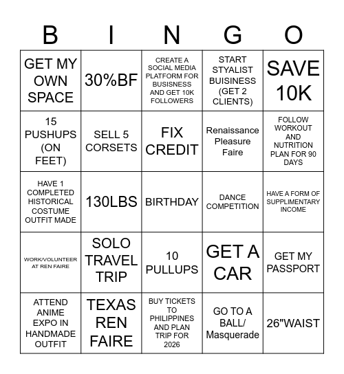 2025 Bingo Card