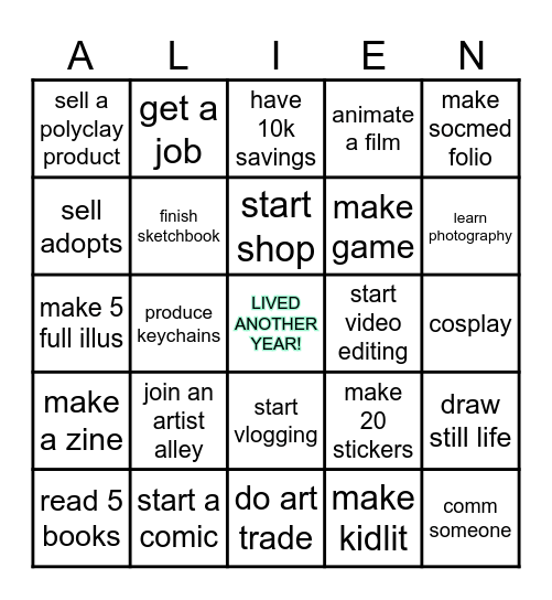 2025 bingo! Bingo Card