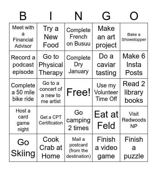 2025 BINGO Card