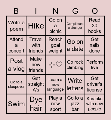 2 0 2 5 Bingo Card