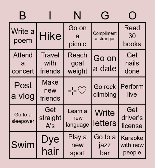 2 0 2 5 Bingo Card