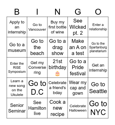 2025 Bingo Card