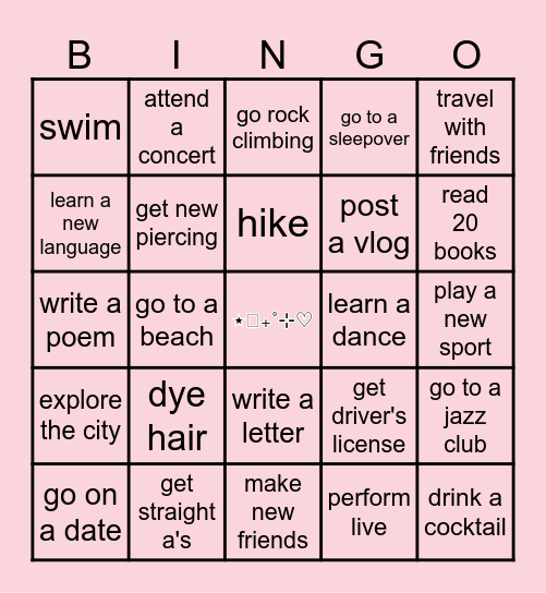 2025 Bingo Card