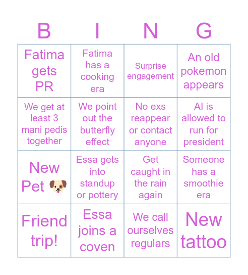 2025 Bingo Card