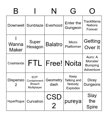 Challenge Enthusiasts 2025 Bingo Card