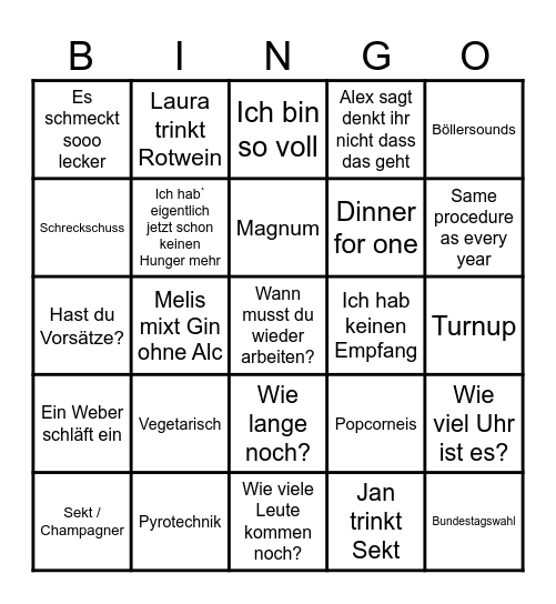 SÜLVESCHDER Bingo Card