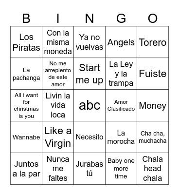 Bingo AñoNuevo Bingo Card