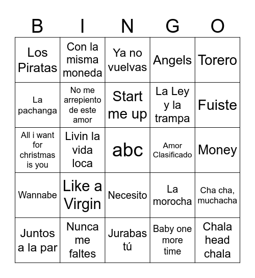 Bingo AñoNuevo Bingo Card